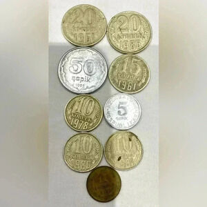 🏵️🪙 Vintage coins 🪙 collection 🏵️🪙 USSR and Azerbaijan  🇦🇿 USSR timing